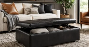 Leather Storage Ottoman